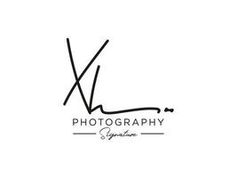 vector de plantilla de logotipo de firma de letra xh