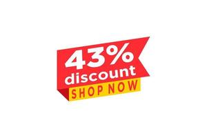 43 discount, Sales Vector badges for Labels, , Stickers, Banners, Tags, Web Stickers, New offer. Discount origami sign banner.