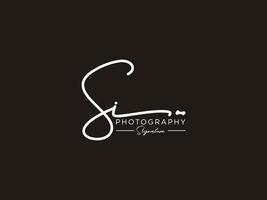 Letter SI Signature Logo Template Vector