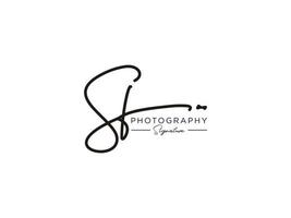 Letter SF Signature Logo Template Vector