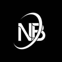 logotipo de nb. nb diseño. letra nb blanca. diseño del logotipo de la letra nb. letra inicial nb círculo vinculado logotipo de monograma en mayúsculas. vector