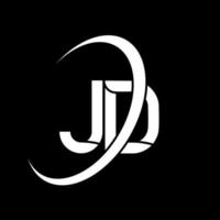 logotipo jd. diseño jd. letra jd blanca. diseño del logotipo de la letra jd. letra inicial jd círculo vinculado logotipo de monograma en mayúsculas. vector