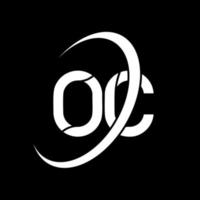 OC logo. O C design. White OC letter. OC letter logo design. Initial letter OC linked circle uppercase monogram logo. vector