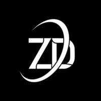 logotipo de zd. diseño zd. letra zd blanca. diseño del logotipo de la letra zd. letra inicial zd círculo vinculado logotipo de monograma en mayúsculas. vector