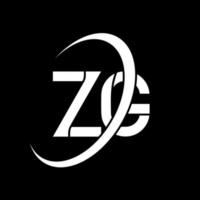 logotipo de zg. diseño zg. letra zg blanca. diseño de logotipo de letra zg. letra inicial zg círculo vinculado logotipo de monograma en mayúsculas. vector