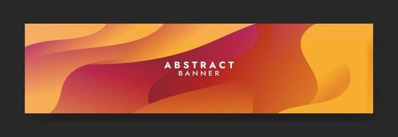 Abstract Orange Fluid Wave Banner Template vector