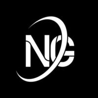 NG logo. N G design. White NG letter. NG letter logo design. Initial letter NG linked circle uppercase monogram logo. vector