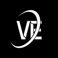 ve logotipo. ve diseño. letra v blanca. diseño de logotipo de letra v. letra inicial v logotipo de monograma en mayúsculas de círculo vinculado. vector