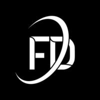 logotipo de f.d. diseño fd. letra fd blanca. diseño del logotipo de la letra fd. letra inicial fd círculo vinculado logotipo de monograma en mayúsculas. vector