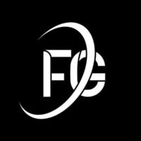 logotipo fg. diseño fg letra fg blanca. diseño del logotipo de la letra fg. letra inicial fg círculo vinculado logotipo de monograma en mayúsculas. vector