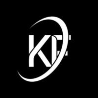 logotipo de kf. diseño kf. letra kf blanca. diseño del logotipo de la letra kf. letra inicial kf círculo vinculado logotipo de monograma en mayúsculas. vector