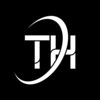 TH logo. T H design. White TH letter. TH letter logo design. Initial letter TH linked circle uppercase monogram logo. vector