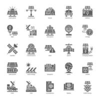 Solar Energy icon pack for your website design, logo, app, UI. Solar Energy icon glyph design. Vector graphics illustration and editable stroke.