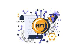 certificado nft crypto vendido y vector comercial