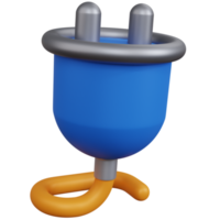 3d renderen blauw plug geïsoleerd png