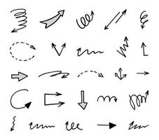 Vector set of hand drawn arrows, elements for presentation