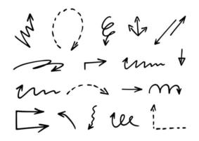 conjunto vectorial de flechas dibujadas a mano, elementos para la presentación vector