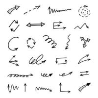 Vector set of hand drawn arrows, elements for presentation