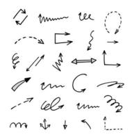 Vector set of hand drawn arrows, elements for presentation