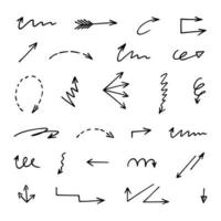 Vector set of hand drawn arrows, elements for presentation