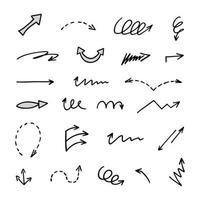 Vector set of hand drawn arrows, elements for presentation