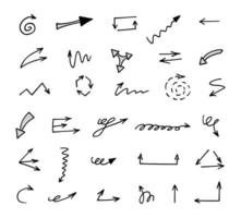 Vector set of hand drawn arrows, elements for presentation