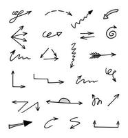 Vector set of hand drawn arrows, elements for presentation