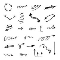 Vector set of hand drawn arrows, elements for presentation