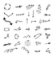 Vector set of hand drawn arrows, elements for presentation