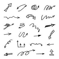 Vector set of hand drawn arrows, elements for presentation