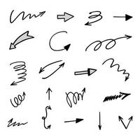 Vector set of hand drawn arrows, elements for presentation