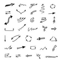 Vector set of hand drawn arrows, elements for presentation