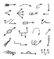 Vector set of hand drawn arrows, elements for presentation