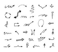 Vector set of hand drawn arrows, elements for presentation