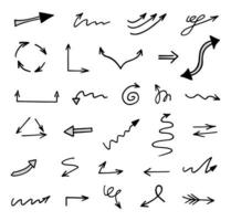 Vector set of hand drawn arrows, elements for presentation