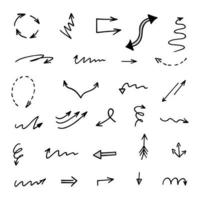 Vector set of hand drawn arrows, elements for presentation