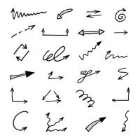 Vector set of hand drawn arrows, elements for presentation