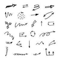 Vector set of hand drawn arrows, elements for presentation