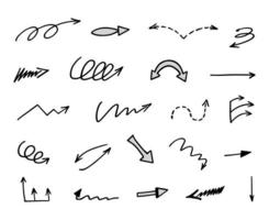 Vector set of hand drawn arrows, elements for presentation