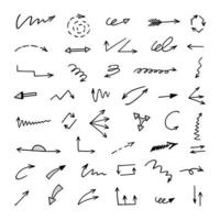 Vector set of hand drawn arrows, elements for presentation