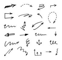 Vector set of hand drawn arrows, elements for presentation