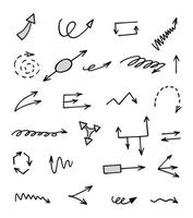 Vector set of hand drawn arrows, elements for presentation