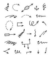 Vector set of hand drawn arrows, elements for presentation