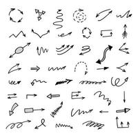 Vector set of hand drawn arrows, elements for presentation