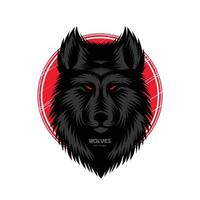 Black wolves detail illustration for shirt designs vector