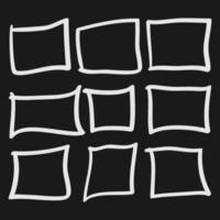 hand drawn square box illustration in doodle style vector