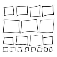 hand drawn square box illustration in doodle style vector