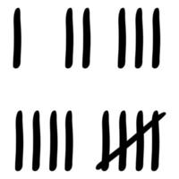 hand drawn prison wall sticks lines counter in doodle style vector