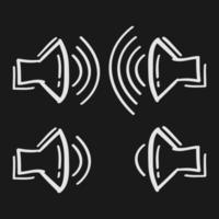 hand drawn sound speakers symbol in doodle style vector