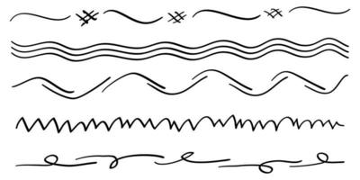 hand drawn underlines symbol in doodle style vector